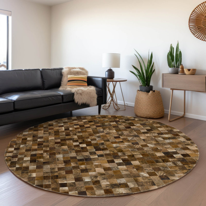  Tapis de qualité supérieure lavable à la machine Jaylia AMF98, Rond 8 pi