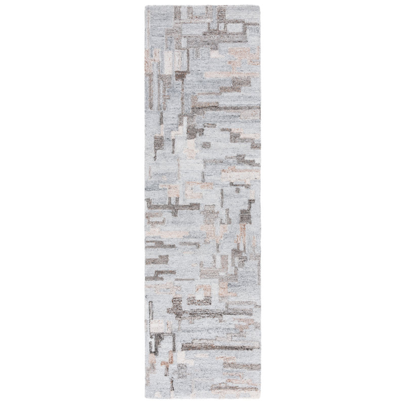 Tapis à motif géométrique Raakel, Tapis de couloir 2 pi 3 po x 8 pi