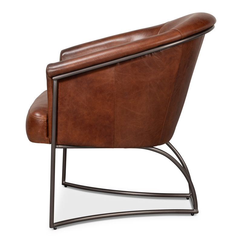Nagel Armchair, Brown Genuine Leather