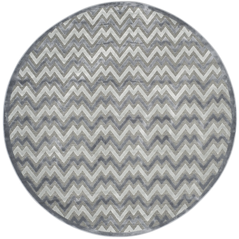 Drew Performance Chevron Rug, Round 6'7"