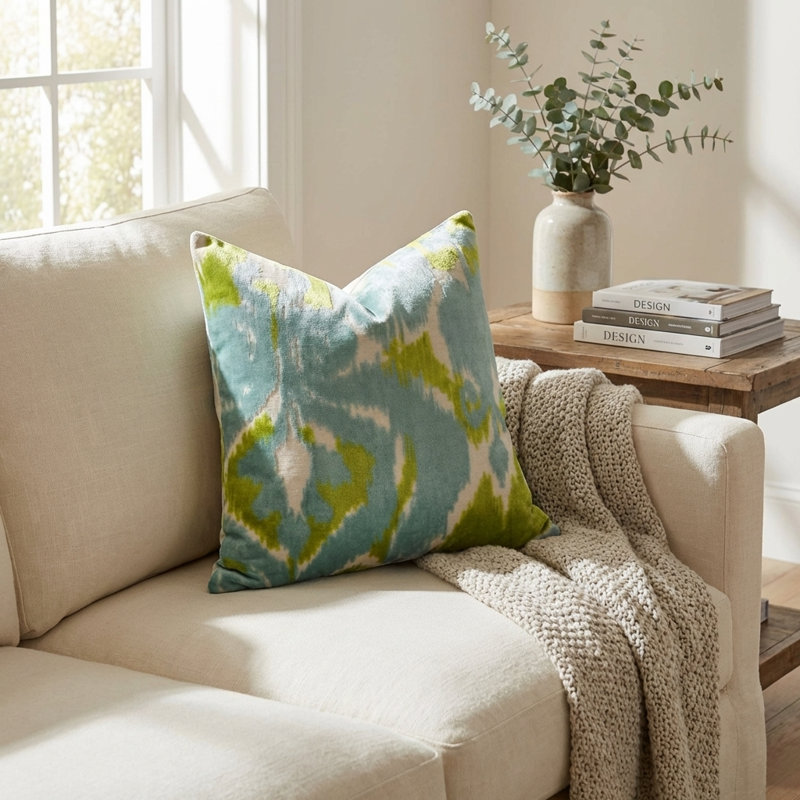 Coussin Velvet Pine, 24" X 24", Coussin décoratif