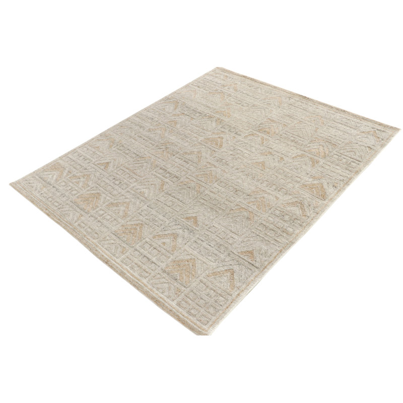 Scandinavian Wool Geometric Area Rug, Rectangle 9' x 12'