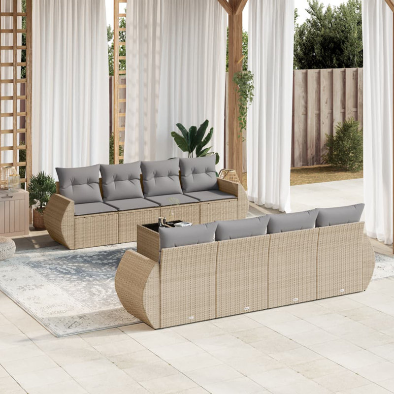  Garden Sofa Set Beige, Light Grey
