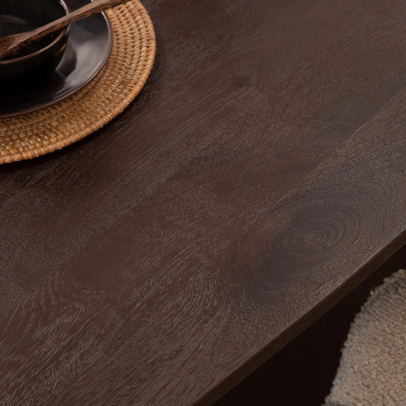 Aron Oval Solid Wood Dining Table, 43" W x 79" L, Brown