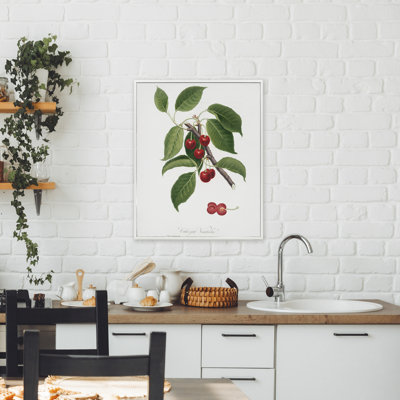 Étude latine de giclée encadrée de plante cerisier, design par lettres et lignes