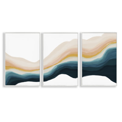  «Fluid Peach Swirl», ensemble de 3 giclées par JJ Design House, LLC.