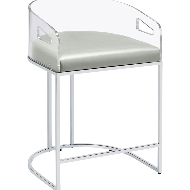 2 Grey Acrylic Back Dining Chairs - Elegant Design With And Legs Modern  2   Metal