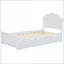 Lit plateforme simple en bois de pin massif avec lit gigogne et amp; Tête de lit - Aucun sommier requis, blanc pour chambre d'amis