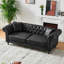 Canapé à 5 places en tissu noir Mid-Century moderne, en rouleau, pour salon, bureau, appartement, bois de pin et rembourré de mousse 3 + 2 places noir