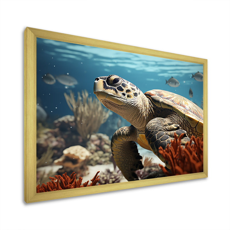 Vie côtière classique sur toile, H 12 po x l 20 po x P 1 po, Cadre doré simple