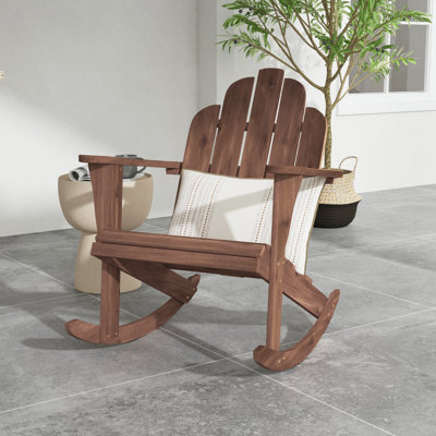 Langport Acacia Solid Wood Outdoor Rocking Chair by Beachcrest Home