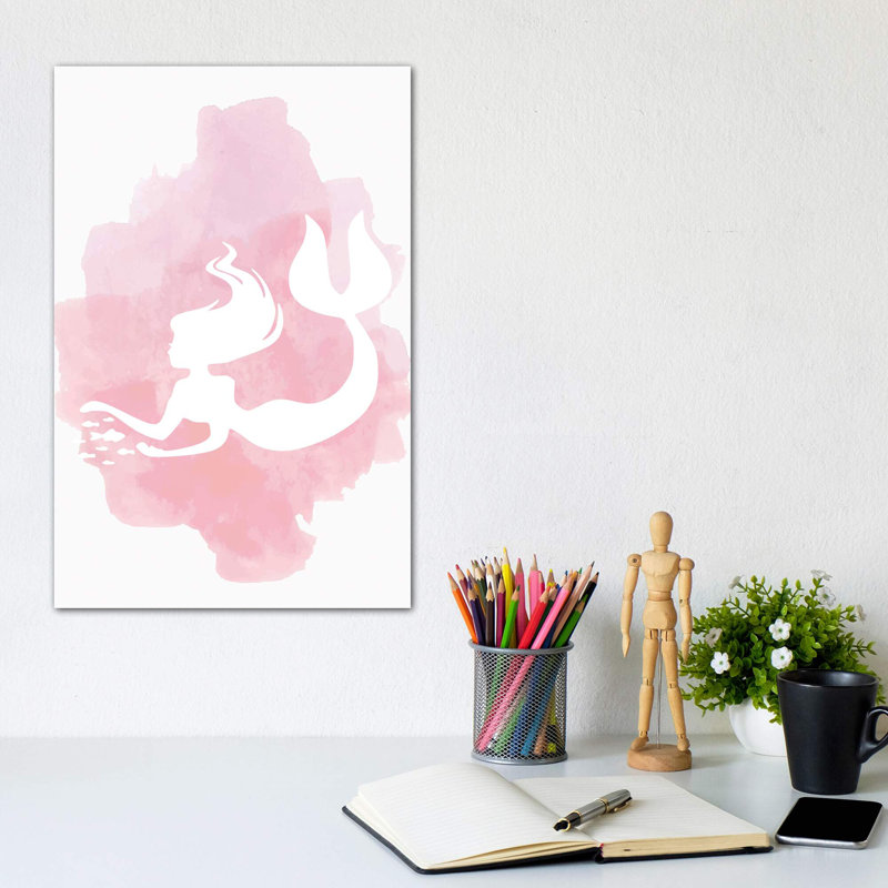 Sirène - impression d'art graphique, H 12 po x l 8 po x P 0,75 po, Toile tendue, Pas de tapis