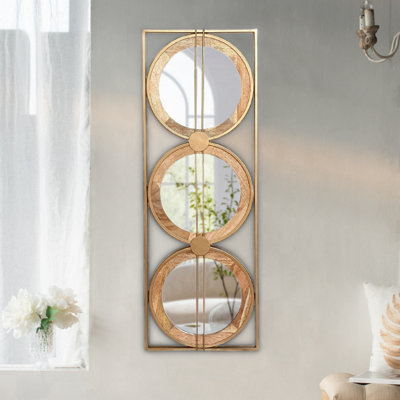 Congetta Wood+Glass Rectangle Wall Mirror