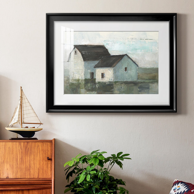«Barn At Sunset II», reproduction encadrée de qualité supérieure - prête à être accrochée, H 30,5 po x l 42,5 po x P 1 po