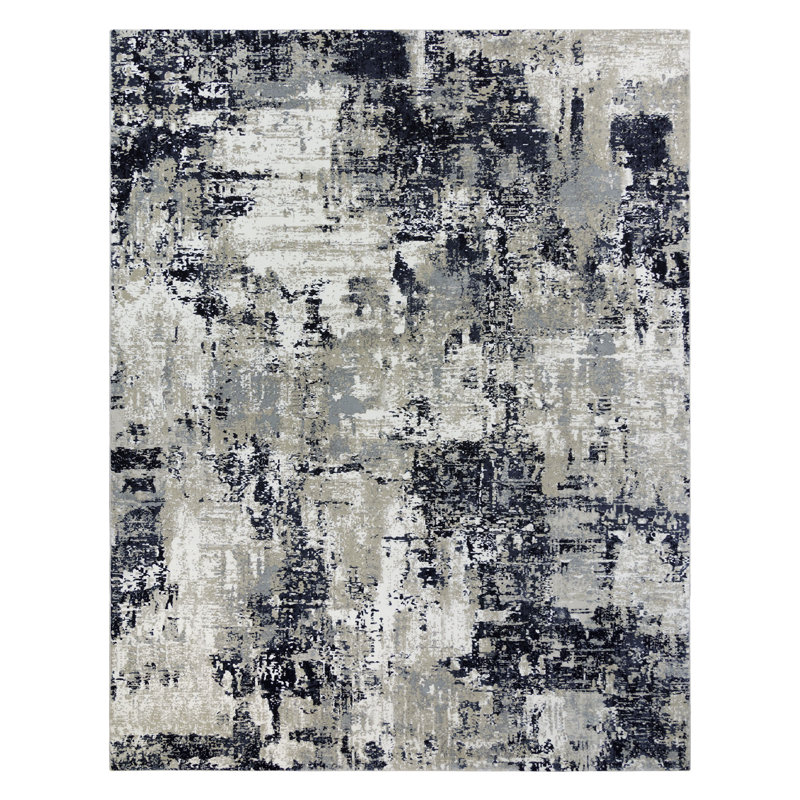 Tapis d'intérieur moderne patiné Majestic Mignone, Rectangle 6 pi 6 po x 9 pi 6 po