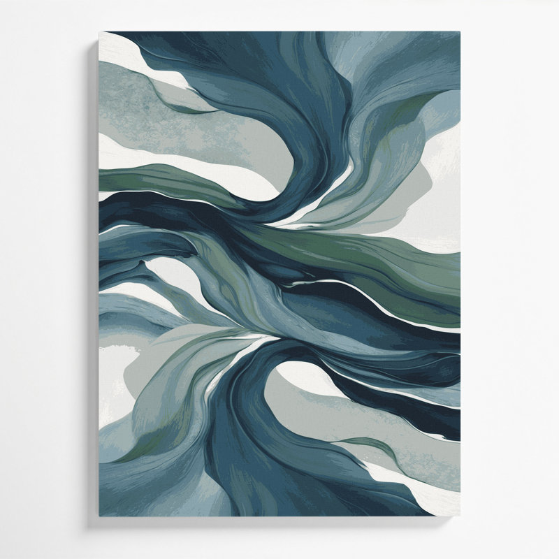 «Abstract Landscape 31», art mural sur toile bleue, H 30 po x l 20 po