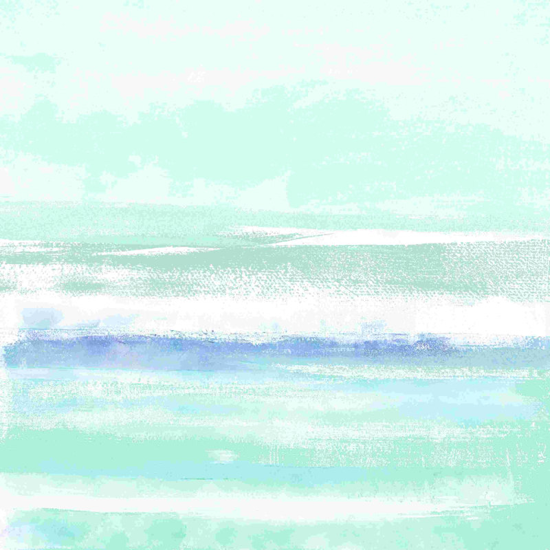 Doux bleu abstrait côtier, H 12 po x l 12 po