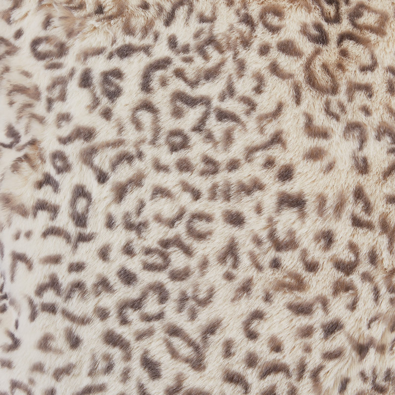 Beige and White Faux-Fur Snow Leopard 20" Throw Pillow
