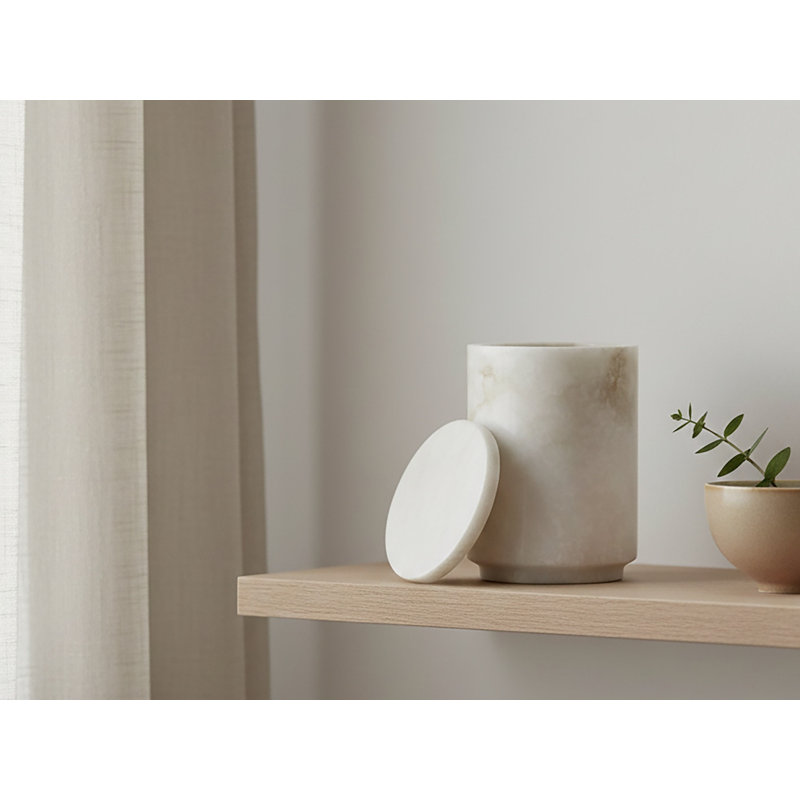 Stoneware Jar, 6" H x 4" W x 4" D