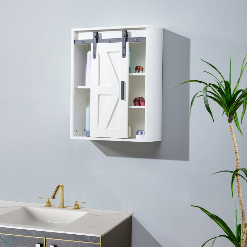 Armoire de rangement murale en bois, armoire de rangement pour toilette 5 couches, armoire multifonctionnelle avec porte réglable