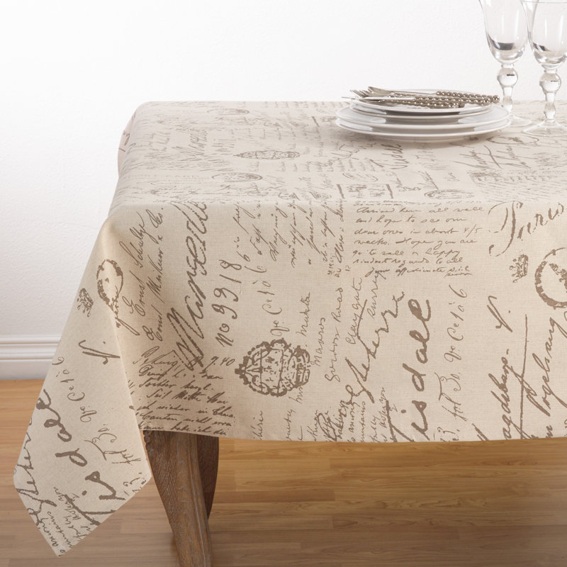 Noren Old Fashioned Vintage Script Print Design Tablecloth
