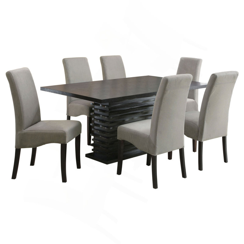 Comfortable Dining Table Set, 7 Pieces: Table, 6 Chairs