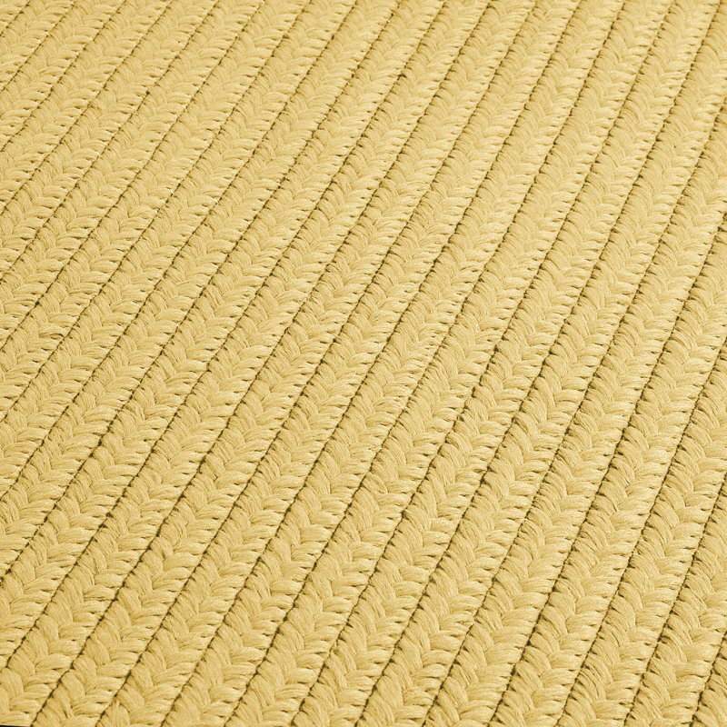 Tapis jaune tressé à la main Alexus, Tapis de couloir 2 pi 4 po x 12 pi
