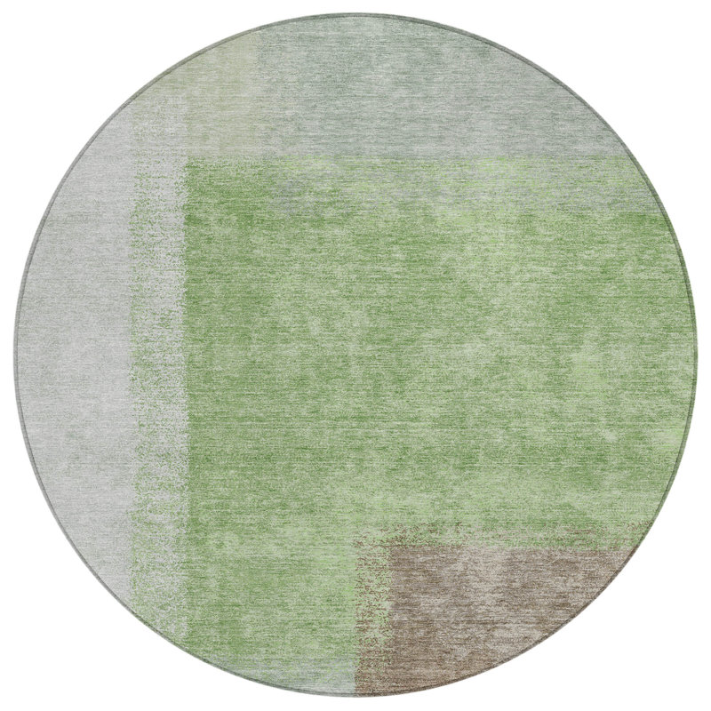 Machine Washable Indoor/Outdoor Chantille ACN2341 Abstract Rug, Round 8'