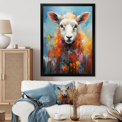 «Colorful Popart Sheep Ewes», reproduction sur toile
