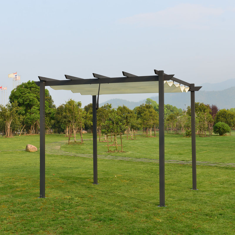 Pavillon de jardin portatif en métal x P 9 Verona, Blanc