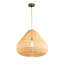 Grand luminaire suspendu moderne en rotin naturel de 21 po de large Boho