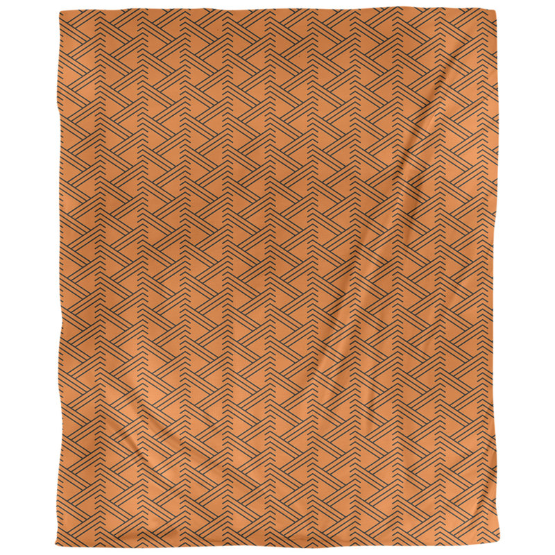 Tissu zag zig, Orange / Noir, L 60 po x l 36 po, Polyester filé