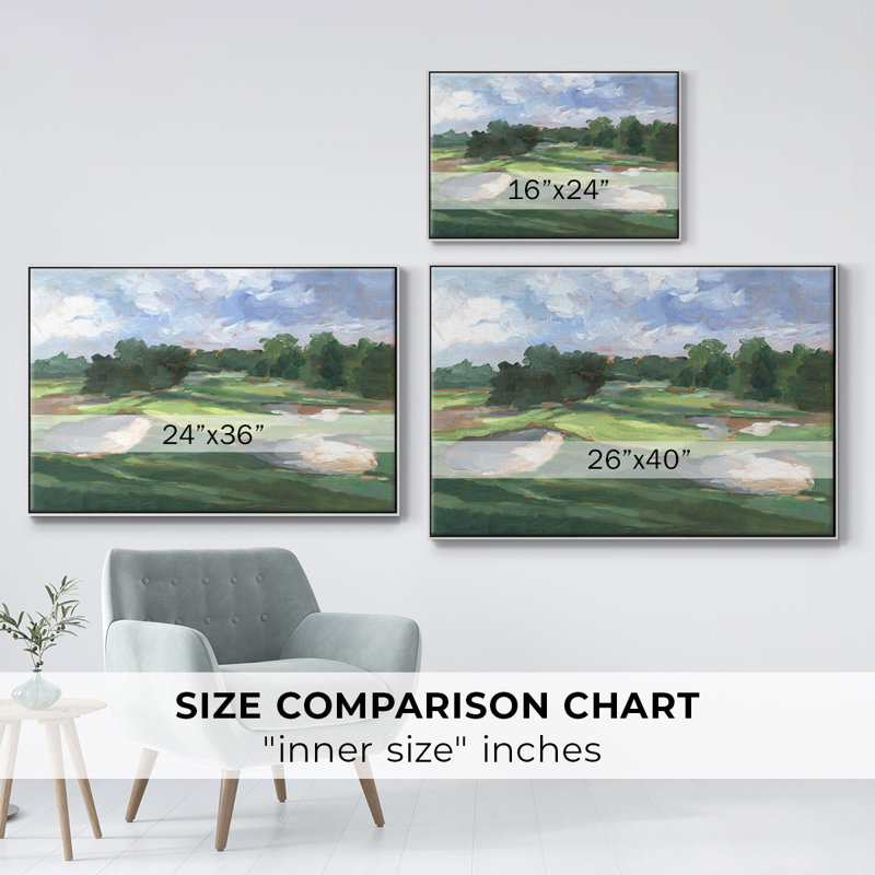 Golf Course Study III, reproduction d'art sur toile, Blanc, H 27 po x l 41 po x P 2 po