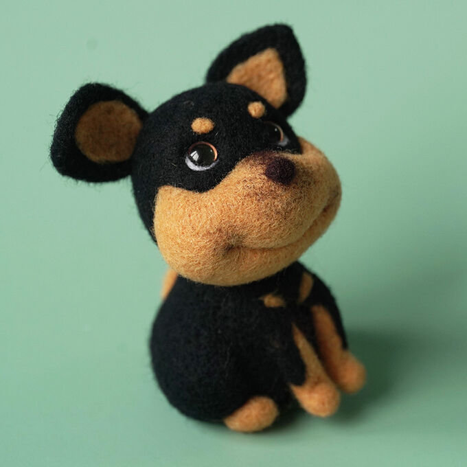 Dog Needle Felting Kit. Wizardi DIY Wool Craft Kit F07N8-W417
