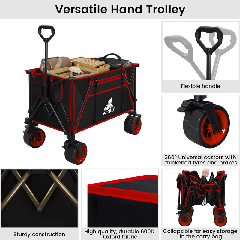 Transport Garden Carts, Black / Red