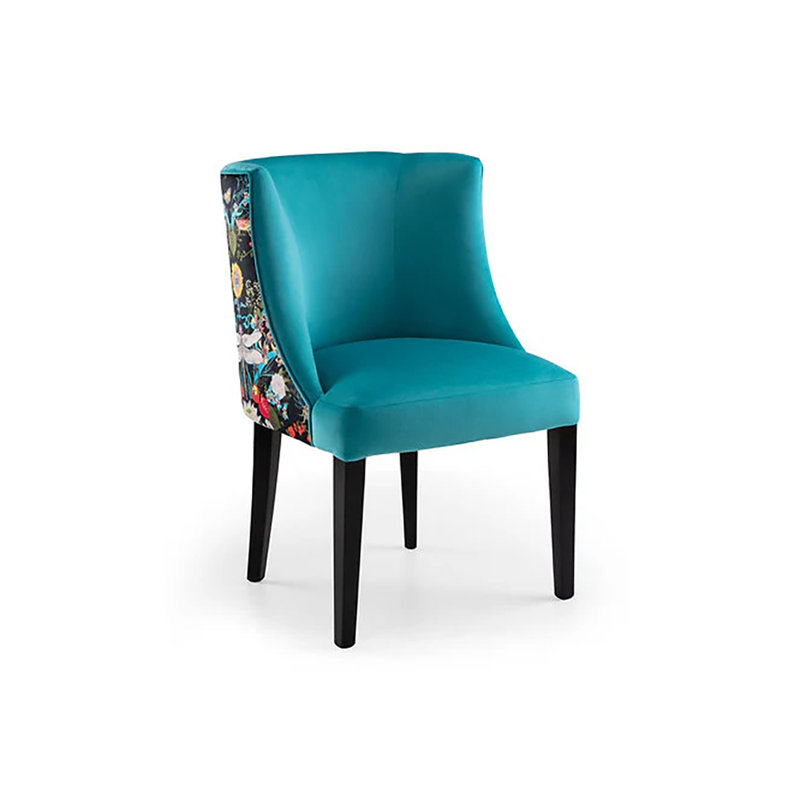 50.5cm H Velvet Upholstered Side Chair in Green