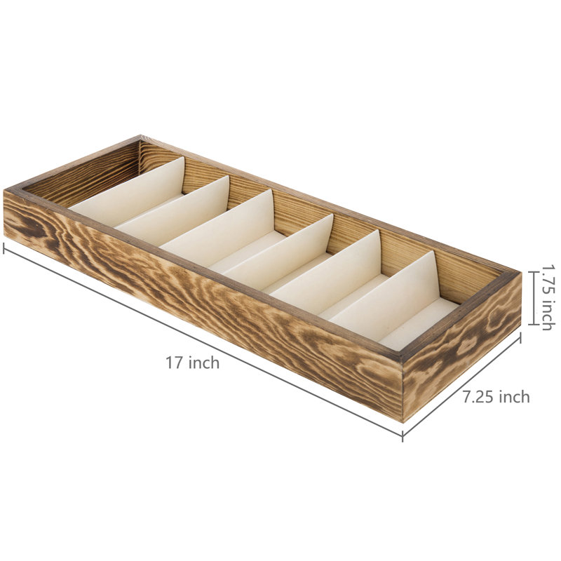 Wood 7 Compartment Makeup Organiser