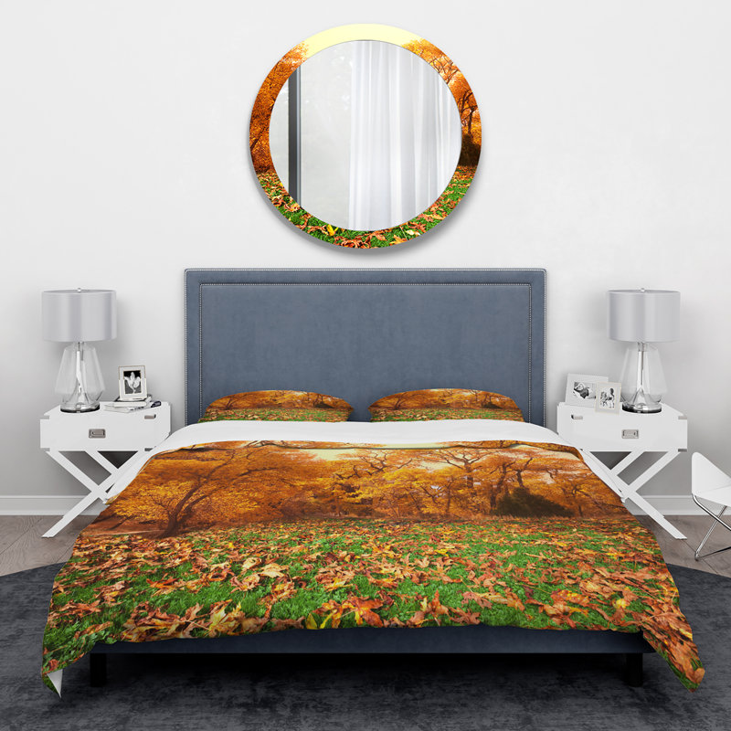 Beautiful Autumn with Green Grass - Ensemble de housse de couette paysage - Microfibre de polyester