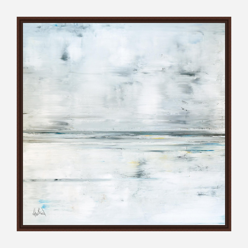 Low Tide Print by John Beard, Brown Framed Canvas, 30" H x 30" W x 1.75" D