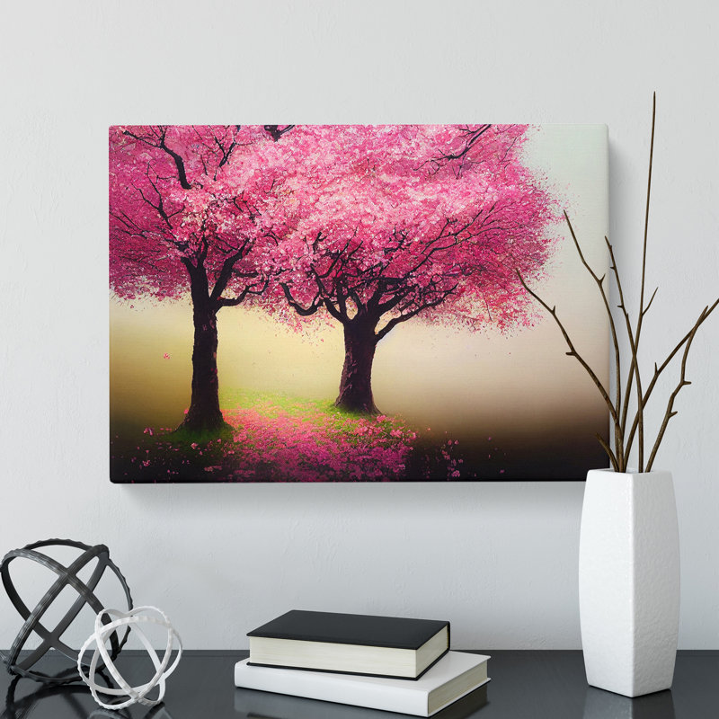 Magnetic Cherry Blossom Trees - Wrapped Canvas