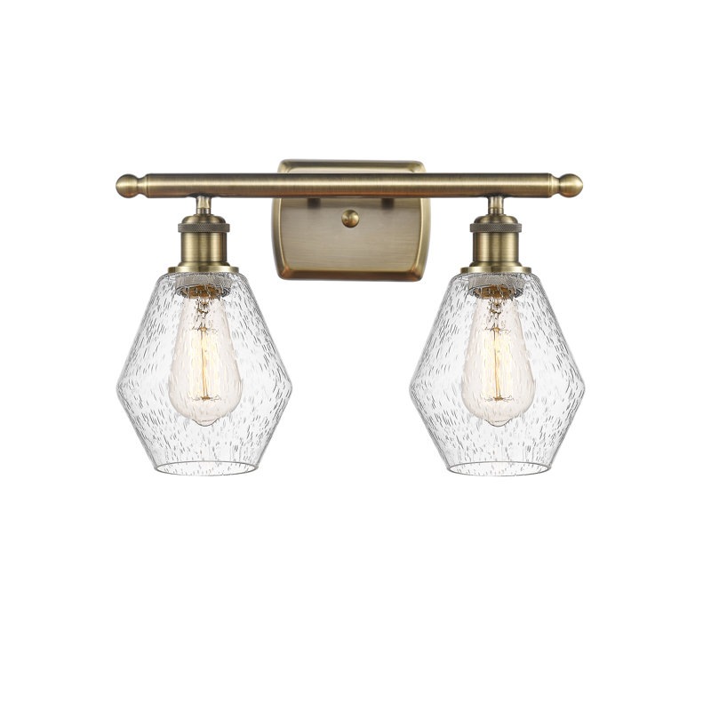 2 - Light Dimmable Vanity Light, Antique Brass, Seedy