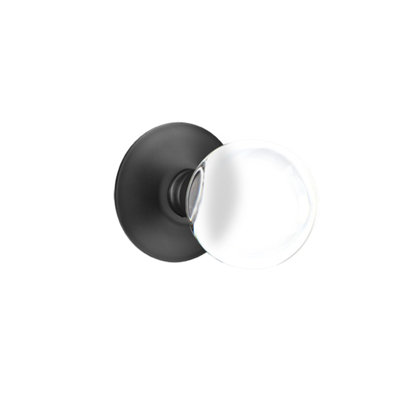 Ensemble de faux boutons Emtek avec rosette moderne et bouton en verre Bristol