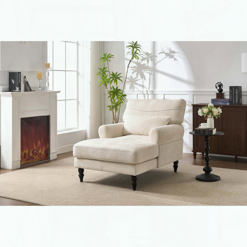 Chaise longue moderne - rembourrée - blanche, Blanc