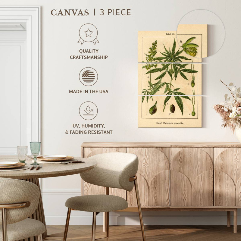 Schéma rétro de chanvre, H 57 po x l 36 po