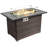 Rectangular Propane Fire Pit with Tile Tabletop 24'' H x 44'' W  – Glass Wind Guard, Protective Lid & Hideaway Tank Seat Included