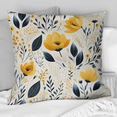 Motif floral jaune avec motif floral bohémien jaune