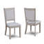 5 pièces ensemble de salle à manger table ronde chaises rembourrées meubles de salle à manger en bois finition bois de grève beige