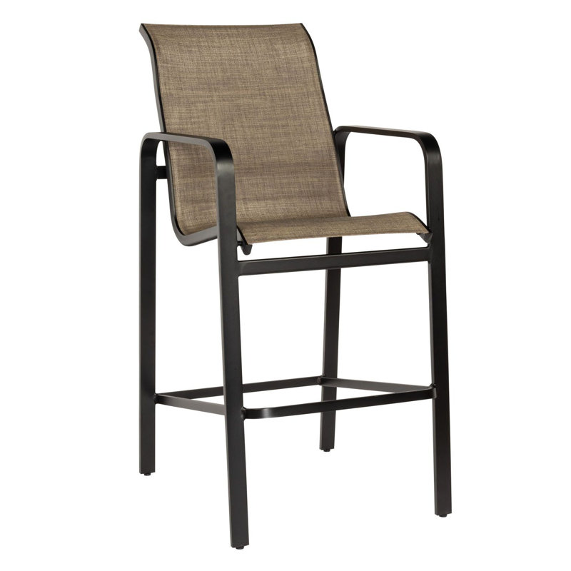 Landings Outdoor Bar Stool, Graphite, Pewter