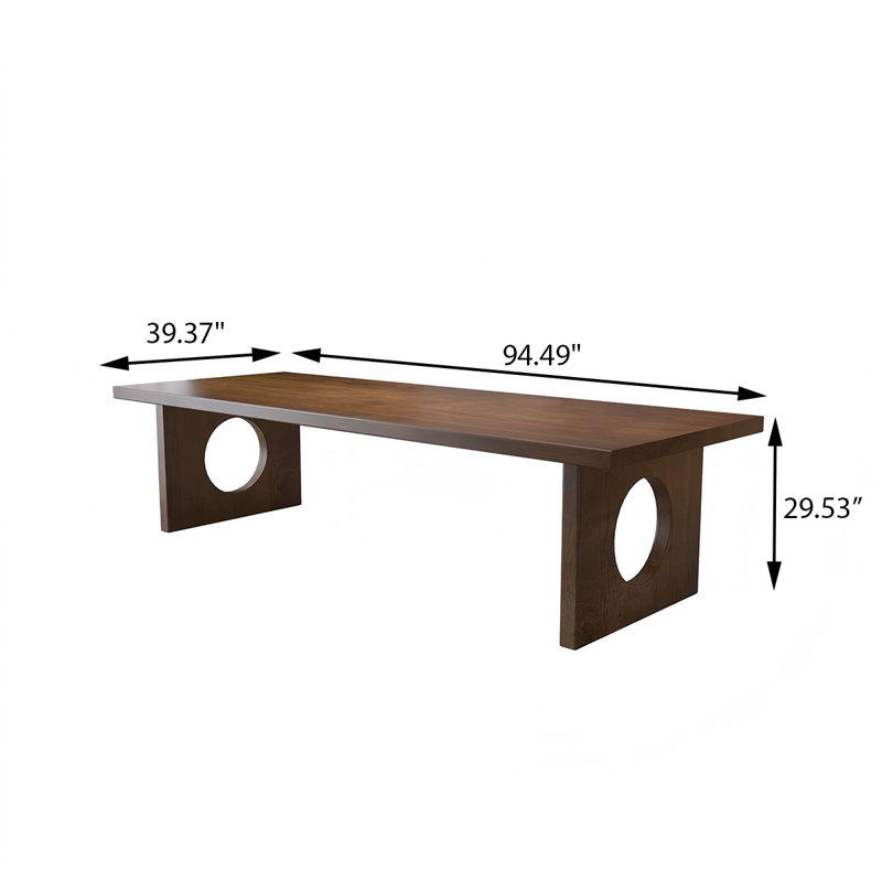 Table de conférence 94,49 po en bois massif brun de style industriel, H 29,53 po x L 94,49 po x l 39,37 po
