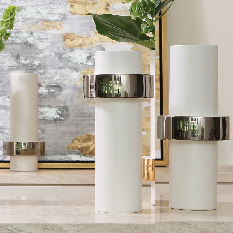 Silver Ring Vase-Low